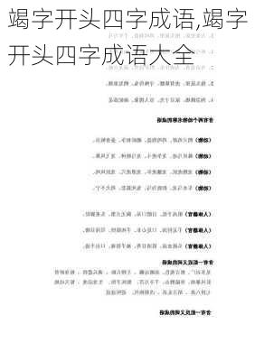 竭字开头四字成语,竭字开头四字成语大全