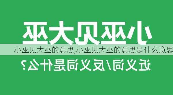 小巫见大巫的意思,小巫见大巫的意思是什么意思