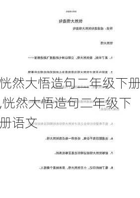 恍然大悟造句二年级下册,恍然大悟造句二年级下册语文