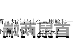 首鼠两端是什么意思解释一下,首鼠两端什么意思?