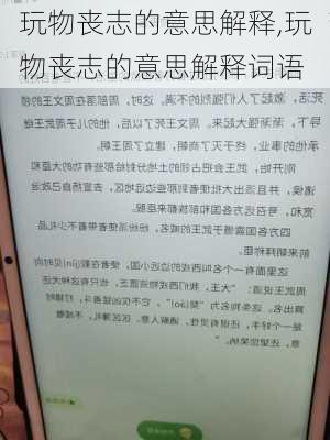 玩物丧志的意思解释,玩物丧志的意思解释词语