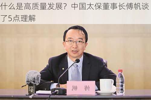 什么是高质量发展？中国太保董事长傅帆谈了5点理解