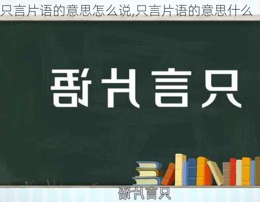 只言片语的意思怎么说,只言片语的意思什么