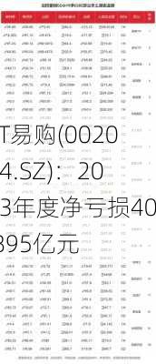 ST易购(002024.SZ)：2023年度净亏损40.895亿元