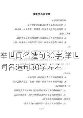 举世闻名造句30字,举世闻名造句30字左右