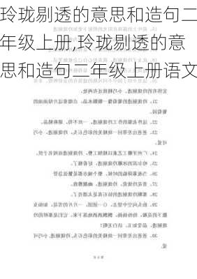 玲珑剔透的意思和造句二年级上册,玲珑剔透的意思和造句二年级上册语文