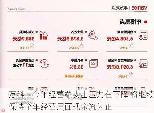 万科：今年经营端支出压力在下降 将继续保持全年经营层面现金流为正