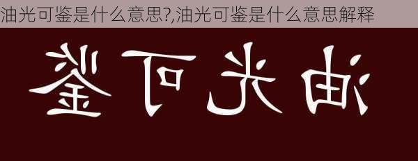 油光可鉴是什么意思?,油光可鉴是什么意思解释