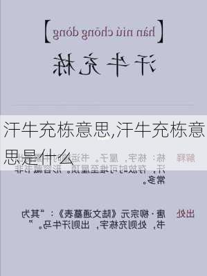 汗牛充栋意思,汗牛充栋意思是什么