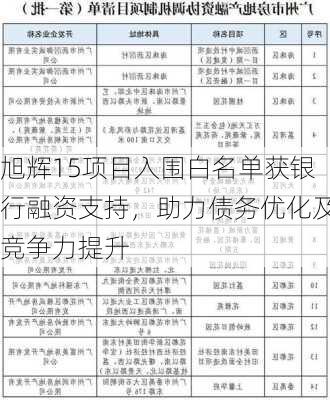 旭辉15项目入围白名单获银行融资支持，助力债务优化及竞争力提升