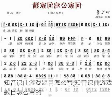 知音识曲游戏题目怎么写,知音识曲游戏题目怎么写的