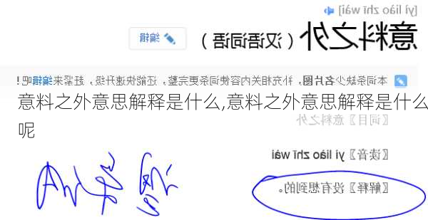 意料之外意思解释是什么,意料之外意思解释是什么呢