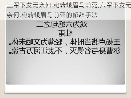 三军不发无奈何,宛转蛾眉马前死,六军不发无奈何,宛转蛾眉马前死的修辞手法