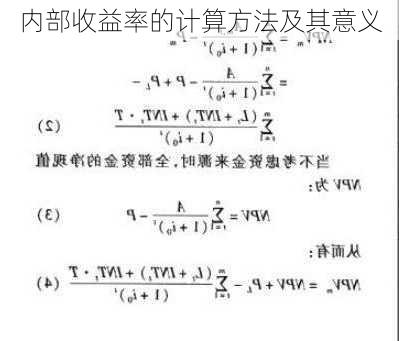 内部收益率的计算方法及其意义