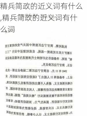 精兵简政的近义词有什么,精兵简政的近义词有什么词