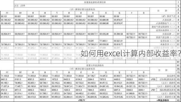 如何用excel计算内部收益率？