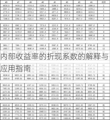 内部收益率的折现系数的解释与应用指南