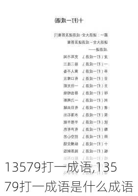 13579打一成语,13579打一成语是什么成语