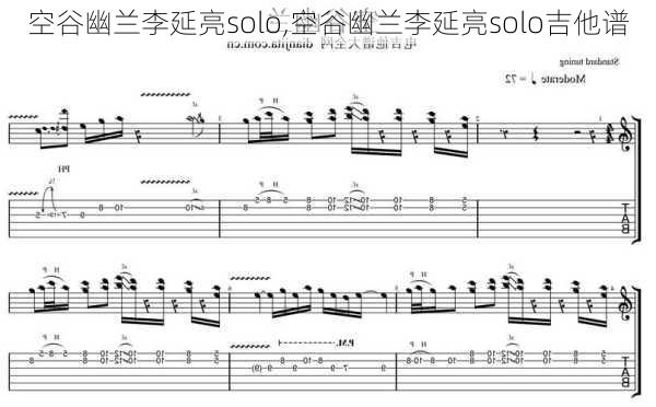 空谷幽兰李延亮solo,空谷幽兰李延亮solo吉他谱