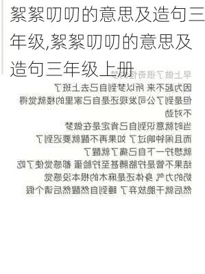 絮絮叨叨的意思及造句三年级,絮絮叨叨的意思及造句三年级上册