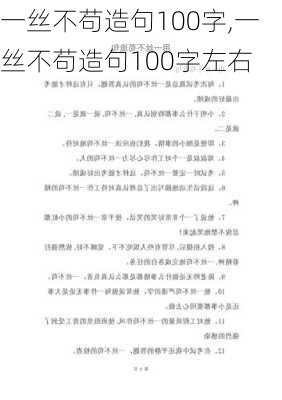 一丝不苟造句100字,一丝不苟造句100字左右