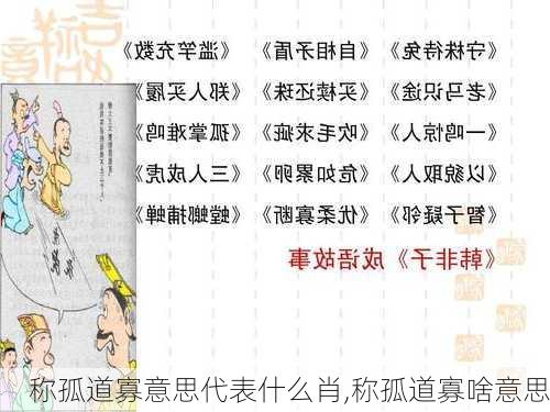 称孤道寡意思代表什么肖,称孤道寡啥意思