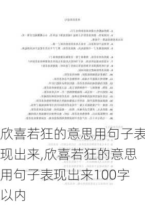 欣喜若狂的意思用句子表现出来,欣喜若狂的意思用句子表现出来100字以内