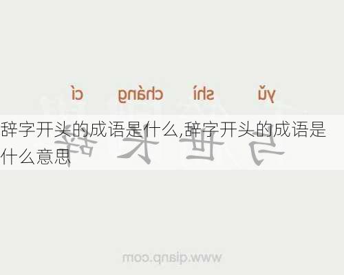 辞字开头的成语是什么,辞字开头的成语是什么意思