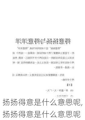 扬扬得意是什么意思呢,扬扬得意是什么意思呢