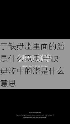 宁缺毋滥里面的滥是什么意思,宁缺毋滥中的滥是什么意思