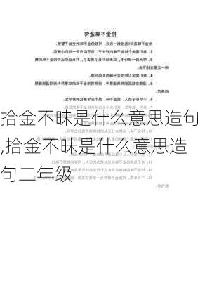 拾金不昧是什么意思造句,拾金不昧是什么意思造句二年级