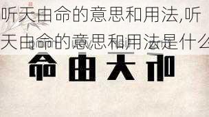 听天由命的意思和用法,听天由命的意思和用法是什么