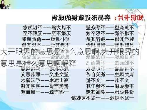 大开眼界的意思是什么意思啊,大开眼界的意思是什么意思啊解释