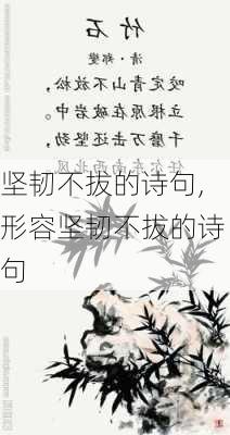 坚韧不拔的诗句,形容坚韧不拔的诗句