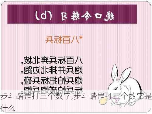 步斗踏罡打三个数字,步斗踏罡打三个数字是什么