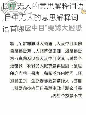 目中无人的意思解释词语,目中无人的意思解释词语有哪些