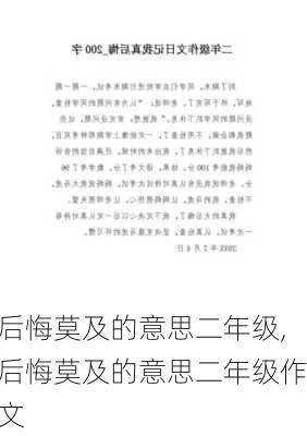 后悔莫及的意思二年级,后悔莫及的意思二年级作文