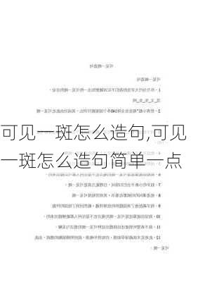 可见一斑怎么造句,可见一斑怎么造句简单一点