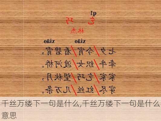 千丝万缕下一句是什么,千丝万缕下一句是什么意思