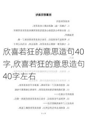 欣喜若狂的意思造句40字,欣喜若狂的意思造句40字左右