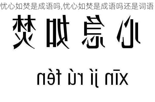 忧心如焚是成语吗,忧心如焚是成语吗还是词语