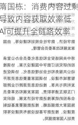 隋国栋：消费内容过剩导致内容获取效率低 AI可提升全链路效率