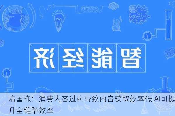 隋国栋：消费内容过剩导致内容获取效率低 AI可提升全链路效率