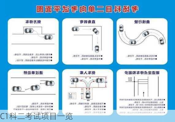 C1科二考试项目一览