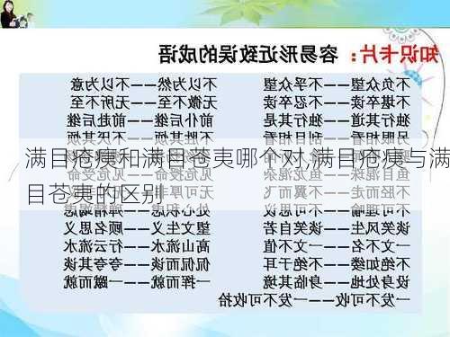 满目疮痍和满目苍夷哪个对,满目疮痍与满目苍夷的区别