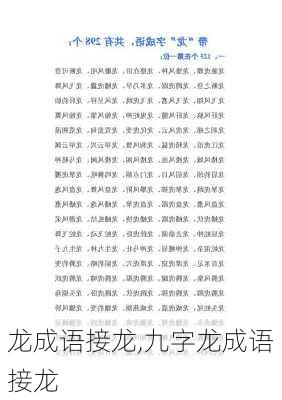 龙成语接龙,九字龙成语接龙