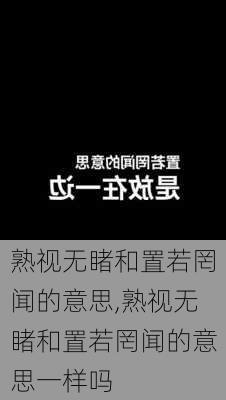 熟视无睹和置若罔闻的意思,熟视无睹和置若罔闻的意思一样吗