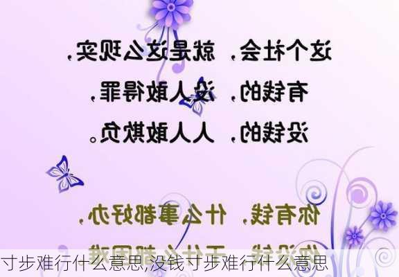 寸步难行什么意思,没钱寸步难行什么意思