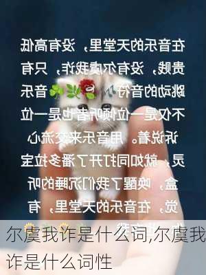 尔虞我诈是什么词,尔虞我诈是什么词性