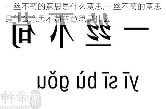 一丝不苟的意思是什么意思,一丝不苟的意思是什么意思不苟的意思是什么